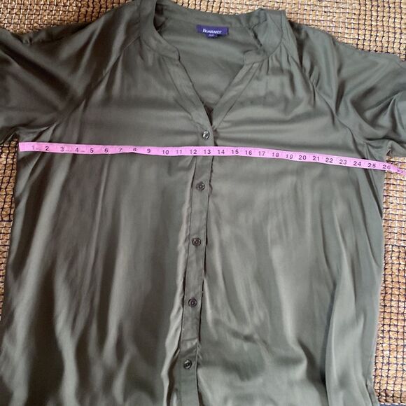 Roman’s Olive Green Short Sleeve Dress Coverup Plus Size 22W - Picture 8 of 11